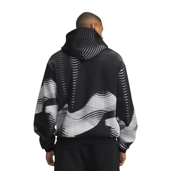 Sudadera Under Armour de hombre negra UA Icon Fleece Printed HD vista posterior