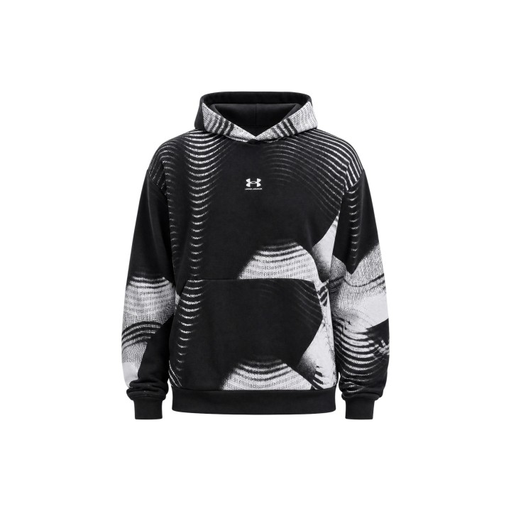 Sudadera Under Armour de hombre negra UA Icon Fleece Printed HD vista frontal