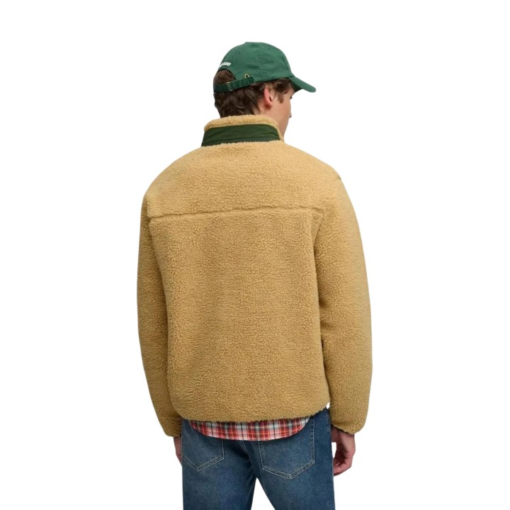 Superdry sudadera de forro polar beige para hombre vista posterior