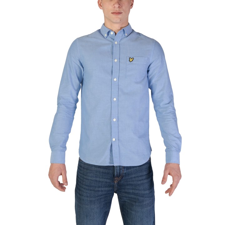 Lyle & Scott camisa de hombre azul claro vista frontal