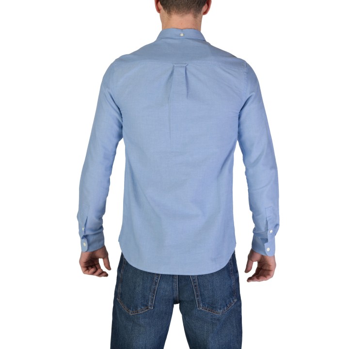 Lyle & Scott camisa de hombre azul claro vista posterior