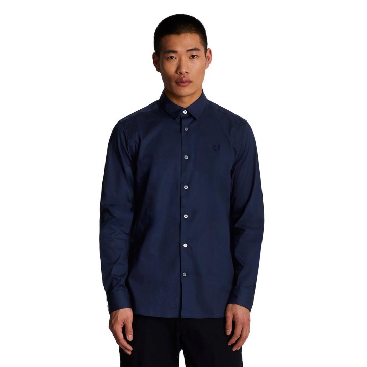 Camisa de hombre Lyle & Scott LW1115TON azul oscuro vista frontal