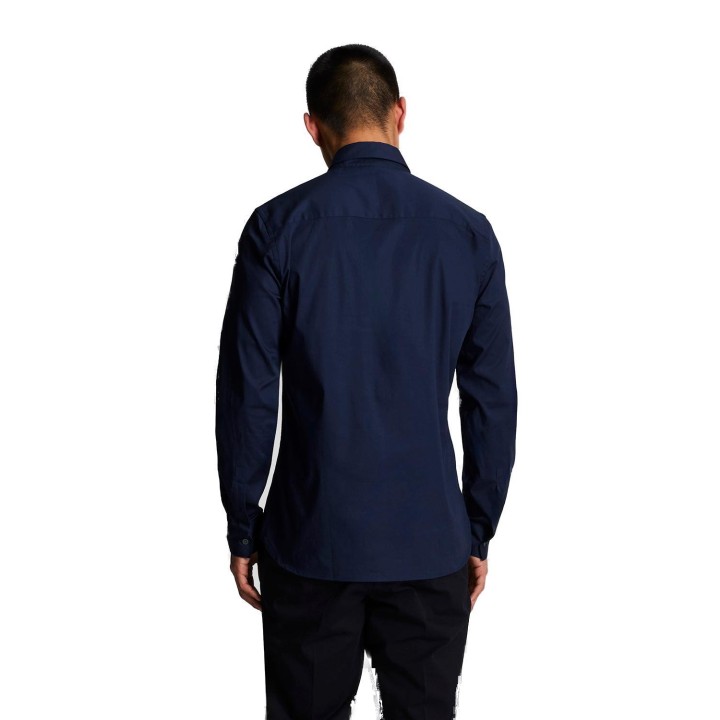 Camisa de hombre Lyle & Scott LW1115TON azul oscuro vista posterior