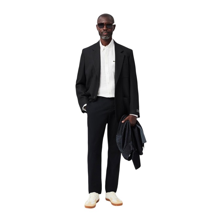 Lacoste camisa blanca de manga larga para hombre CH5692-00 vista de tres cuartos