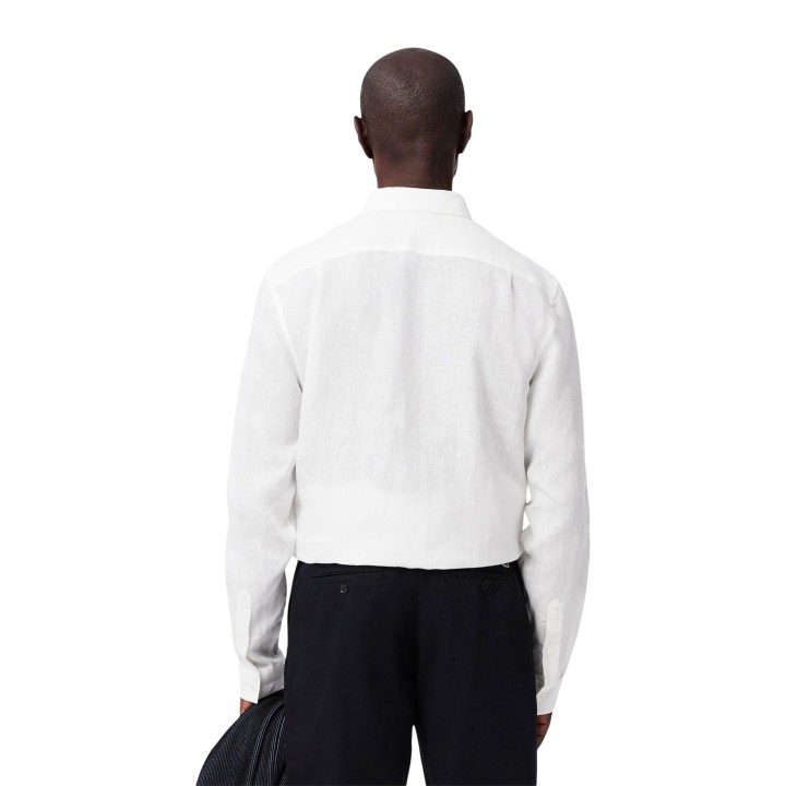 Lacoste camisa blanca de manga larga para hombre CH5692-00 vista posterior