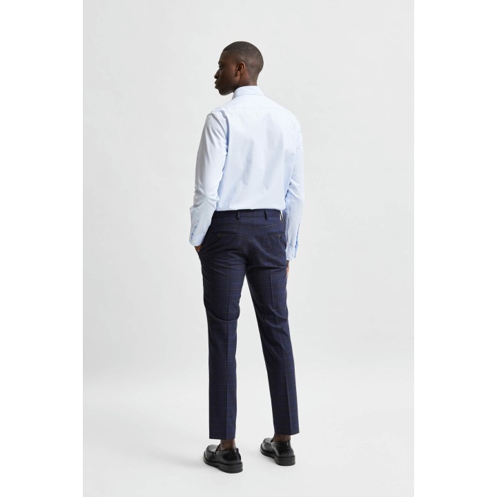 Selected camisa de hombre azul claro 16086754 vista posterior tres cuartos
