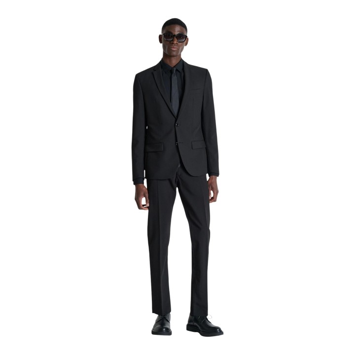 Camisa negra Antony Morato para hombre vista frontal bajo blazer
