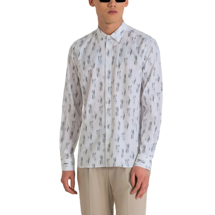 Camisa blanca de hombre Antony Morato Barcelona MMSL00614-FA430593 vista frontal