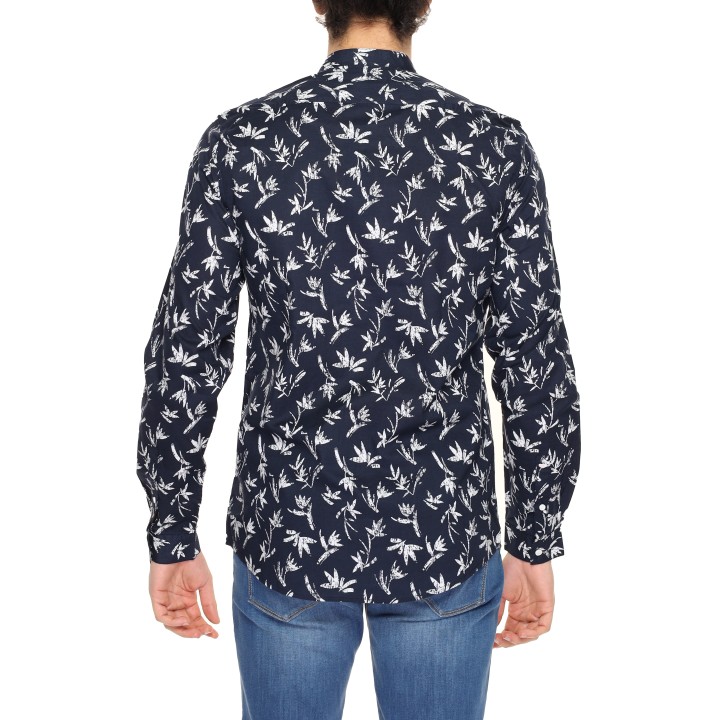 Camisa de hombre Antony Morato Seoul azul estampada vista posterior