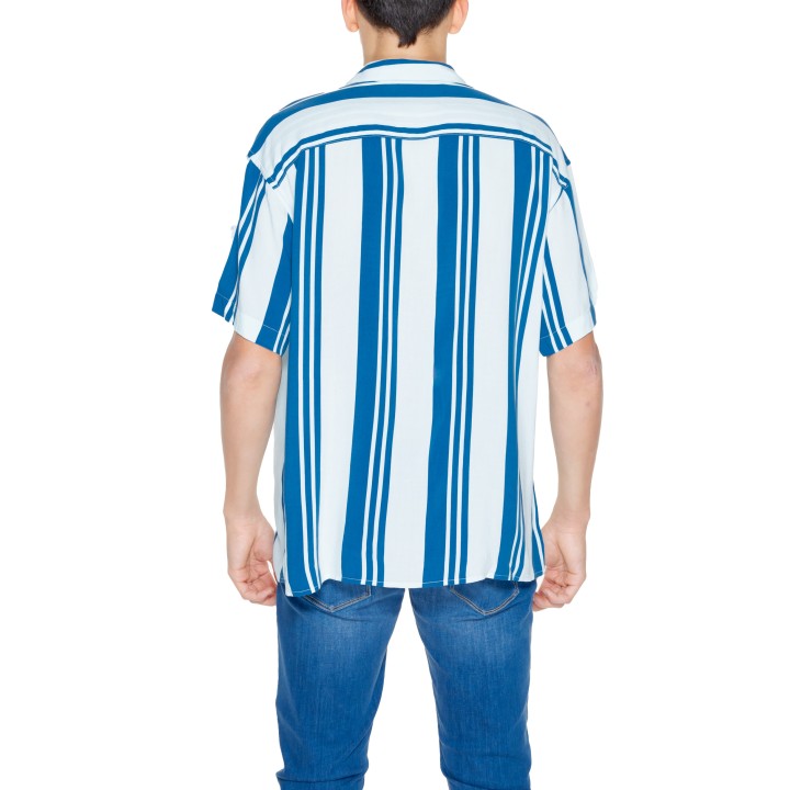 Camisa de hombre Jack Jones azul claro de rayas vista posterior