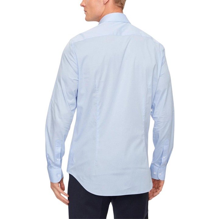 Tommy Hilfiger camisa de hombre azul de popelín vista posterior