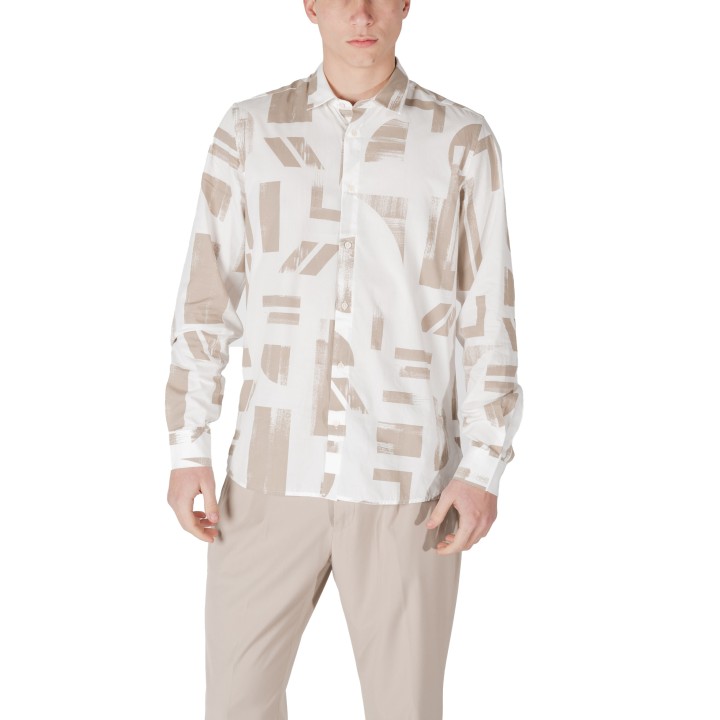Antony Morato camisa beige de hombre Barcelona vista frontal