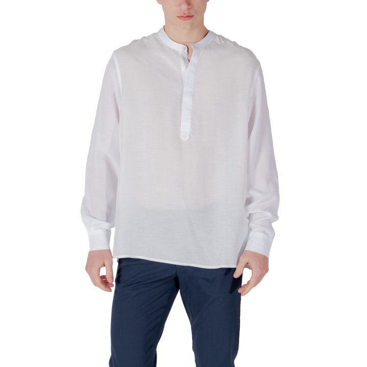 Antony Morato camisa blanca de hombre Kilis Relaxed Fit vista frontal