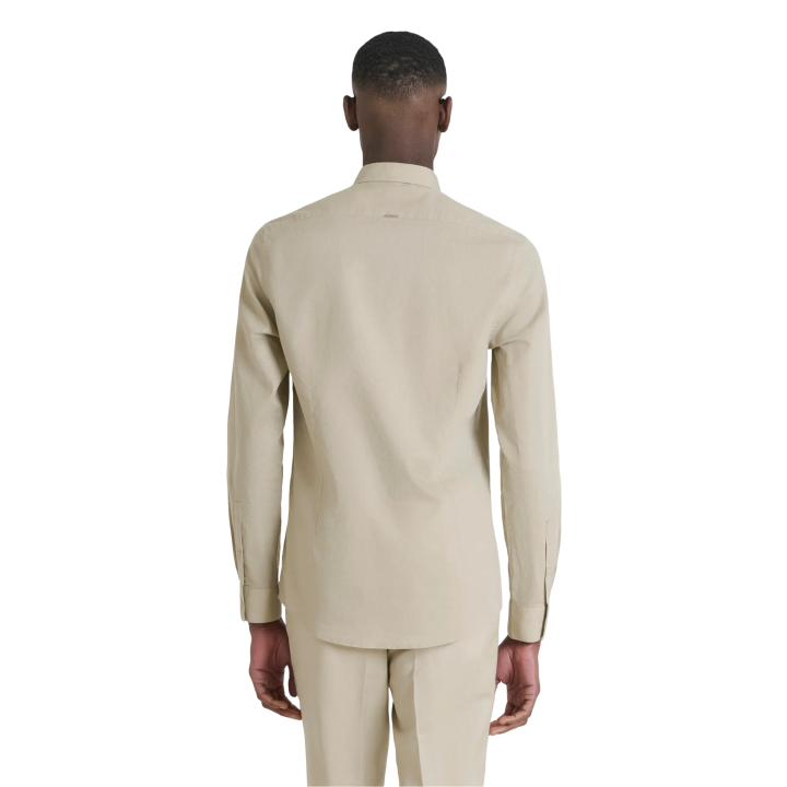 Antony Morato camisa beige de hombre Alicante slim fit vista posterior