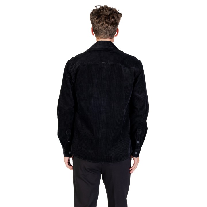 Antony Morato camisa de hombre negra de pana vista posterior