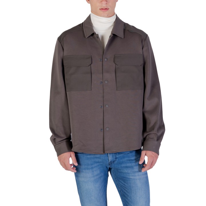 Antony Morato camisa de hombre verde oscuro regular fit vista frontal