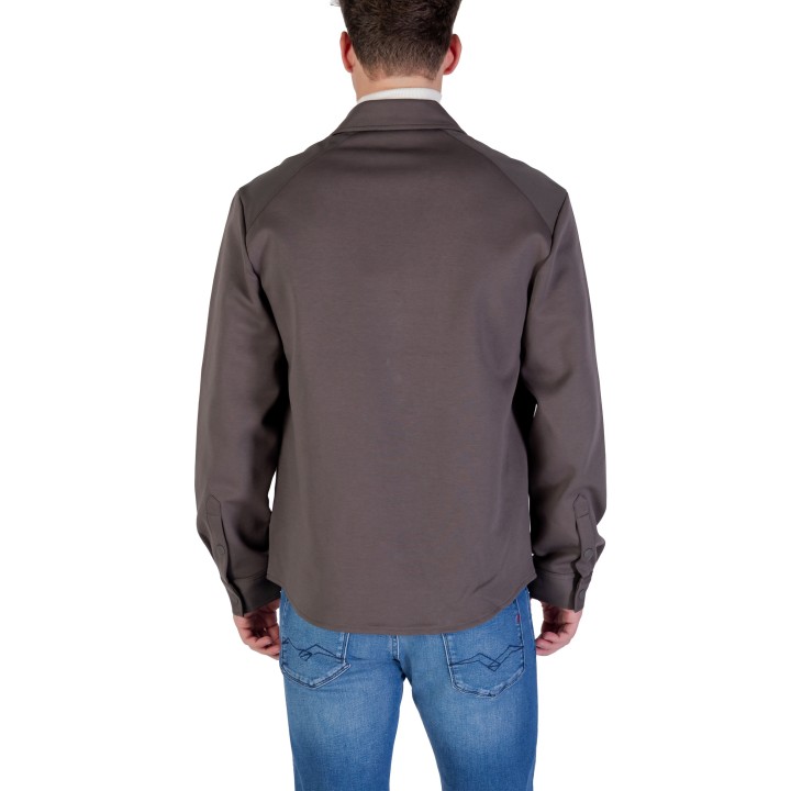 Antony Morato camisa de hombre verde oscuro regular fit vista posterior