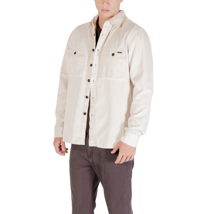 Gianni Lupo overshirt de hombre GL7820S color crema vista de tres cuartos
