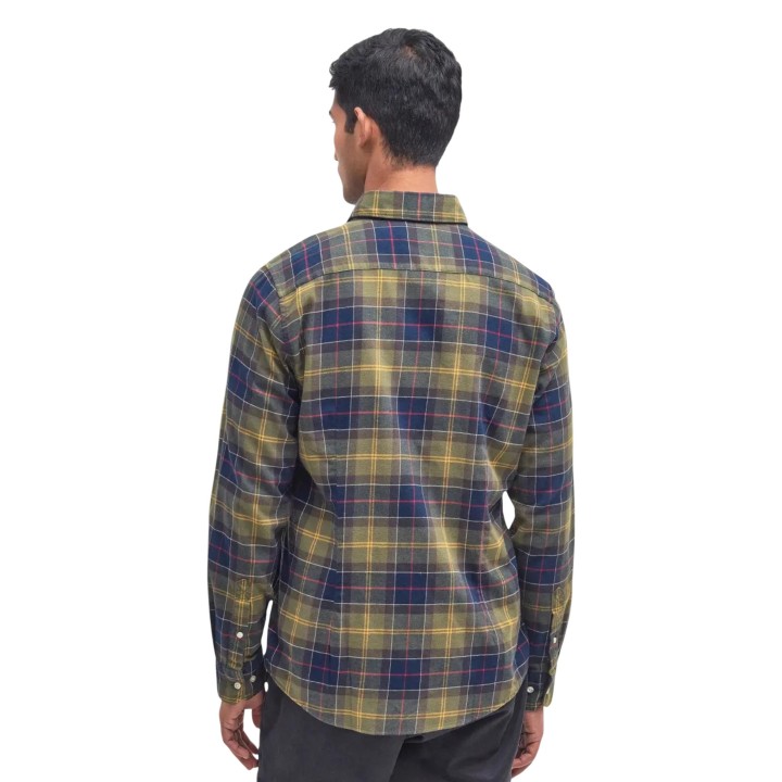 Camisa Barbour Fortrose MSH4991 de hombre verde a cuadros vista posterior