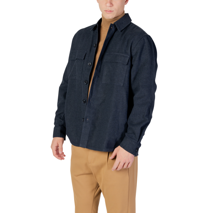 Only & Sons camisa overshirt de hombre azul ONSPAUL RLX 22034929 vista tres cuartos