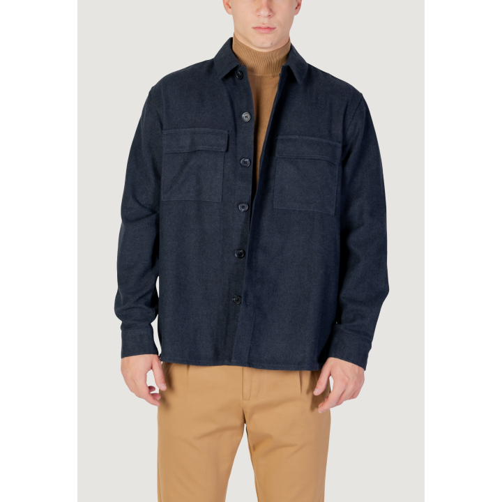 Only & Sons camisa overshirt de hombre azul ONSPAUL RLX 22034929 vista frontal