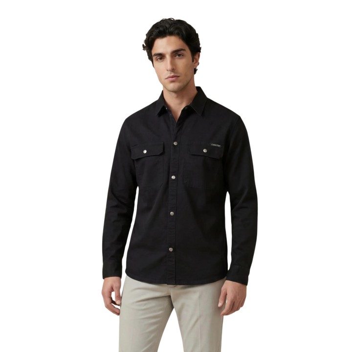 Calvin Klein Jeans camisa negra de hombre LV04RE103G vista frontal