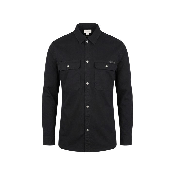 Calvin Klein Jeans camisa negra de hombre LV04RE103G detalle frontal