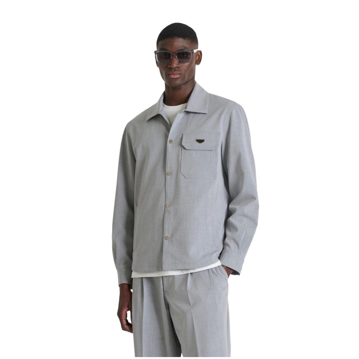 Antony Morato camisa de hombre gris claro vista tres cuartos