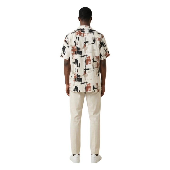 Camisa Antony Morato de hombre beige claro estampada vista posterior