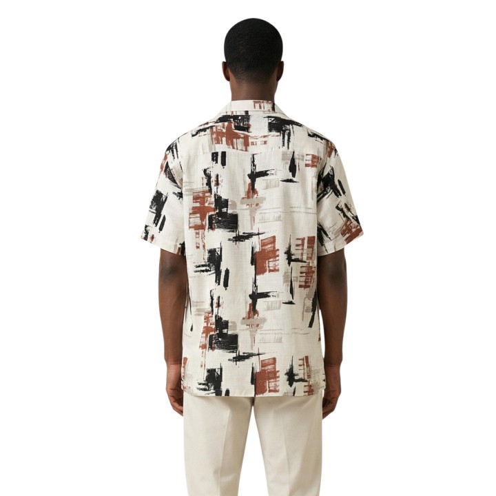 Vista posterior de camisa Antony Morato Honolulu beige claro para hombre