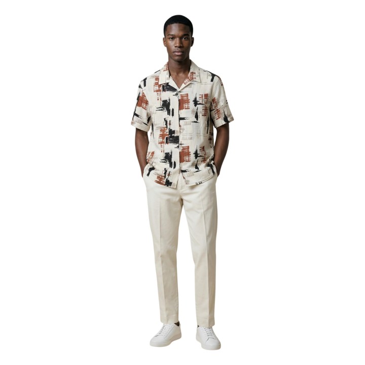 Camisa Antony Morato Honolulu beige claro para hombre vista frontal completa