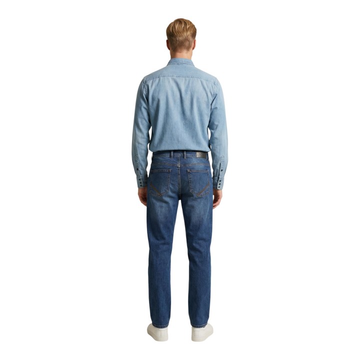 Replay camisa de hombre regular M4860T en denim claro vista posterior completa
