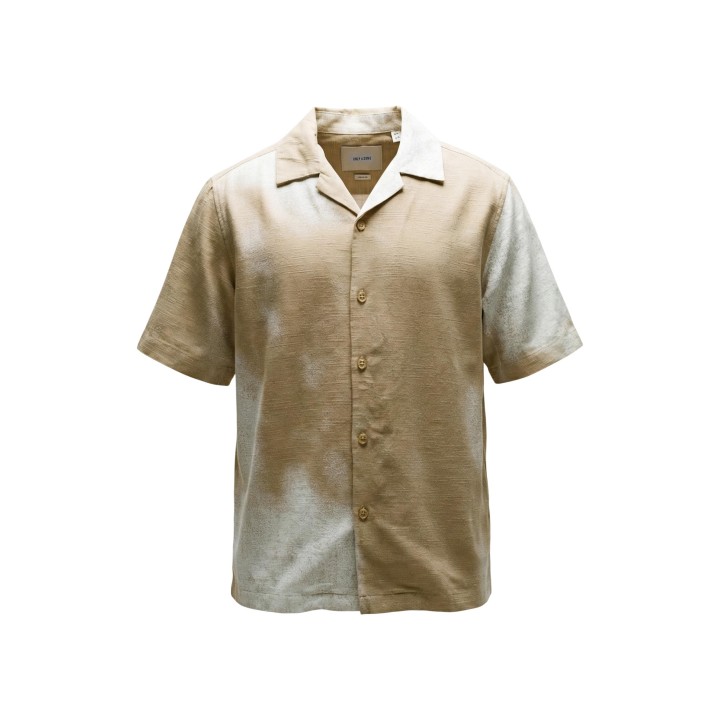 Only & Sons camisa de hombre beige 22037291 detalle frontal