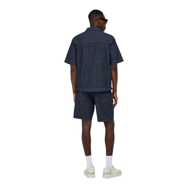 Only & Sons camisa de hombre Onswayne azul oscuro de denim vista posterior