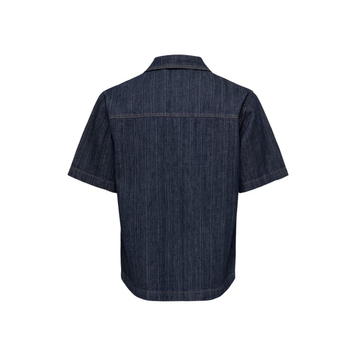 Only & Sons camisa de hombre Onswayne azul oscuro de denim detalle posterior
