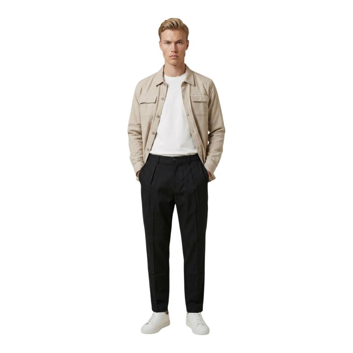 Gianni Lupo camisa overshirt de hombre beige GL1013TB en vista frontal