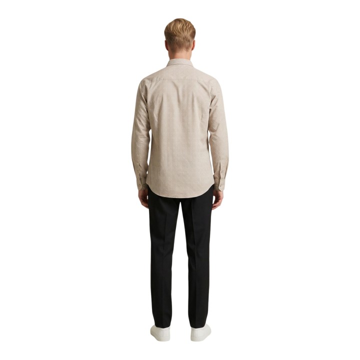 Gianni Lupo camisa overshirt de hombre beige GL1013TB en vista posterior