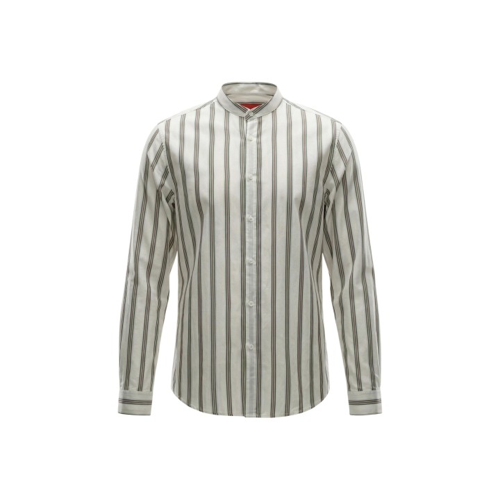 Detalle frontal de camisa Gianni Lupo GL7840S blanca de hombre