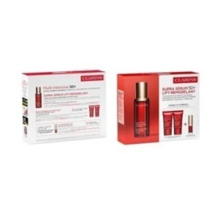 Lote Clarins serum facial 50 mas en estuche rojo vista frontal