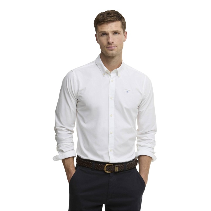Camisa Barbour Treeport Poplin MSH5753 blanca de hombre vista frontal