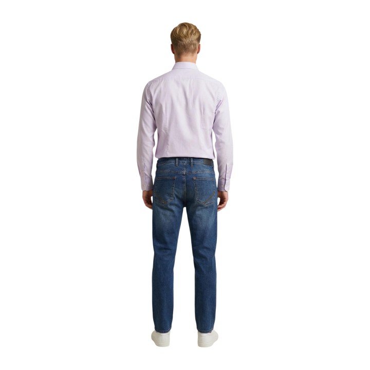 YOS camisa de hombre lila REGAL SC/265 vista posterior completa