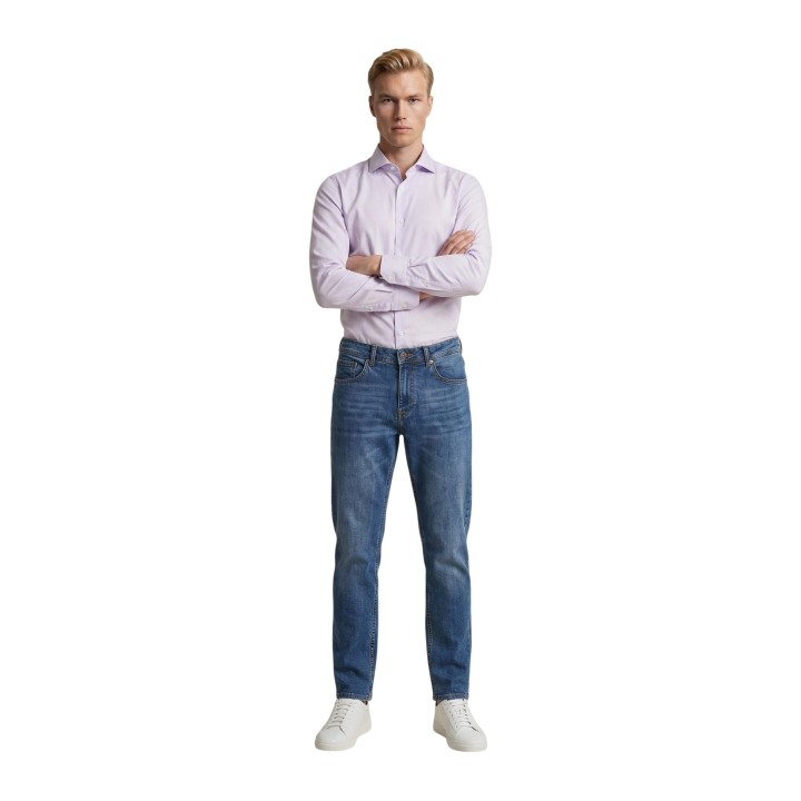 YOS camisa de hombre lila REGAL SC/265 vista frontal completa