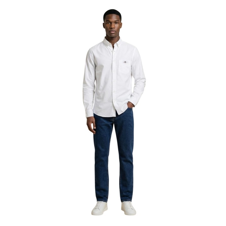 Gant camisa de hombre blanca de popelina Reg Classic Poplin Shirt vista frontal