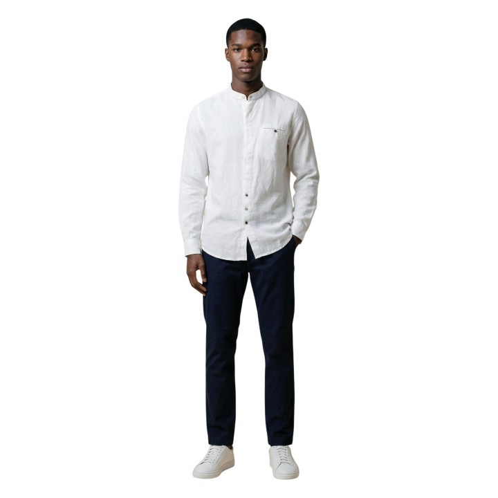 Camisa YOS blanca de hombre SLE6CM032536U vista frontal completa