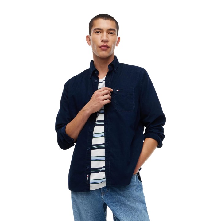 Tommy Hilfiger Jeans camisa de hombre azul oscuro vista frontal
