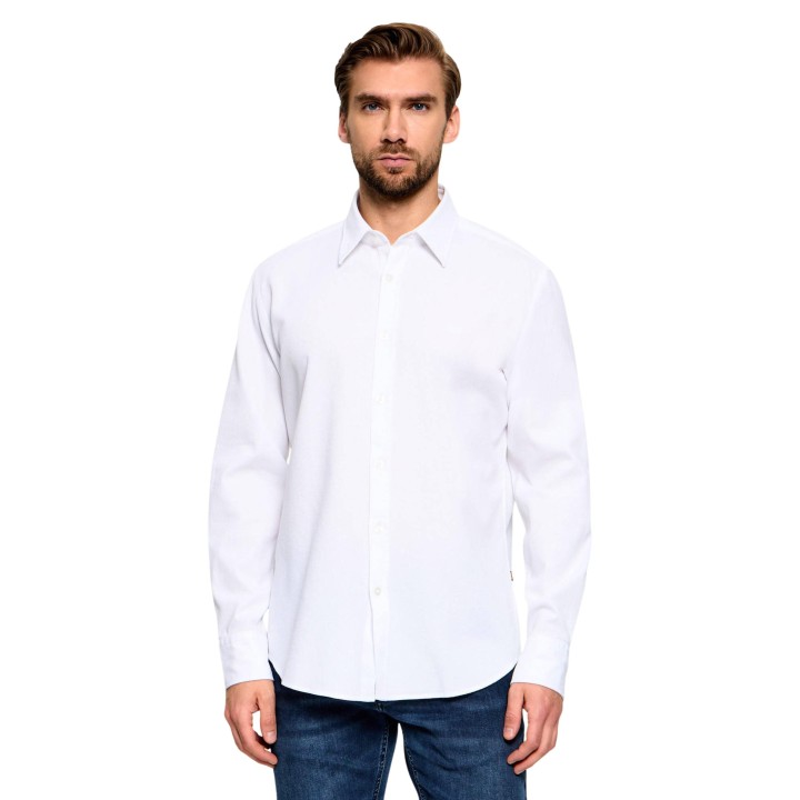 Boss camisa blanca de hombre Relegant 6 M 50565600 vista frontal