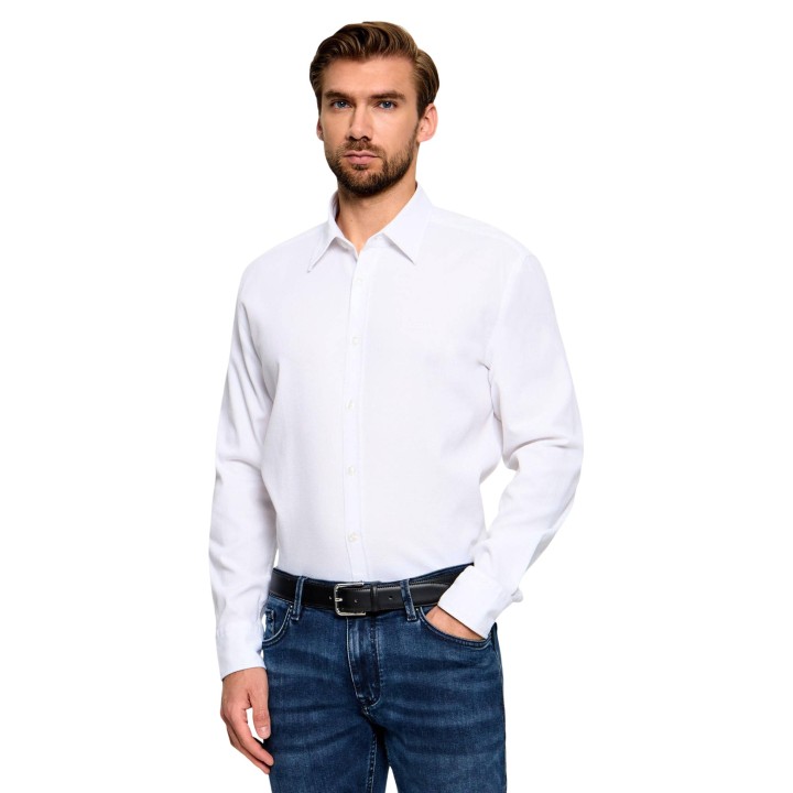 Boss camisa blanca de hombre Relegant 6 M 50565600 vista tres cuartos