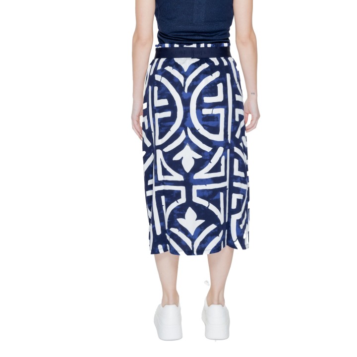 Street One falda de mujer azul estampada vista posterior