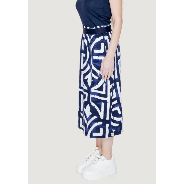 Street One falda de mujer azul estampada vista lateral