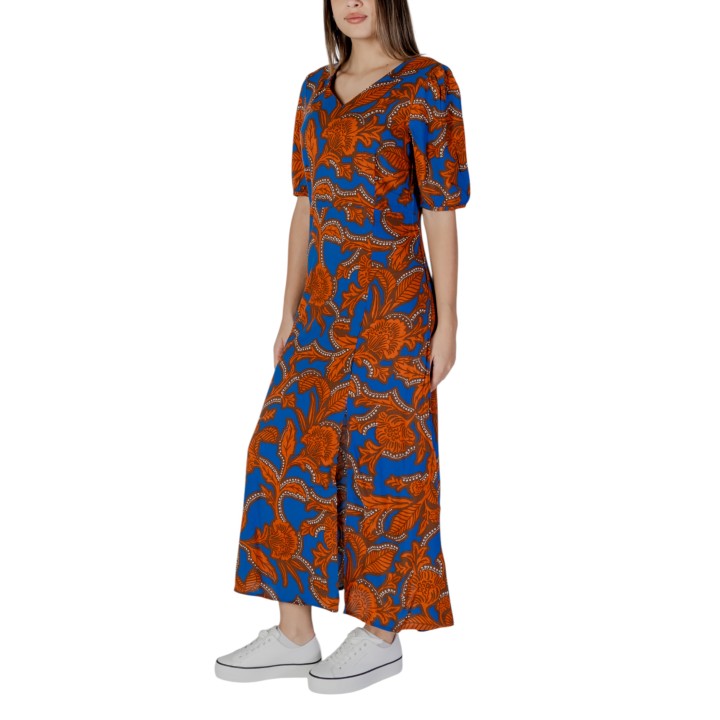 B.YOUNG vestido azul de mujer BYJOSA SLIT 20813211 vista de tres cuartos